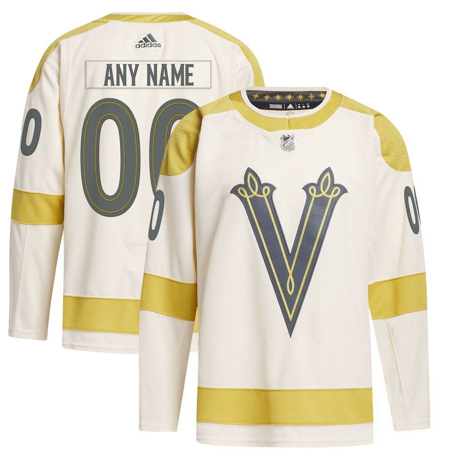 Men Vegas Golden Knights adidas Cream 2024 NHL Winter Classic Primegreen Authentic Custom Jersey->customized nhl jersey->Custom Jersey